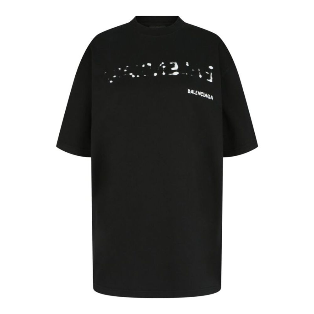 Balenciaga Oversized Hand Drawn T-Shirt Black Womens